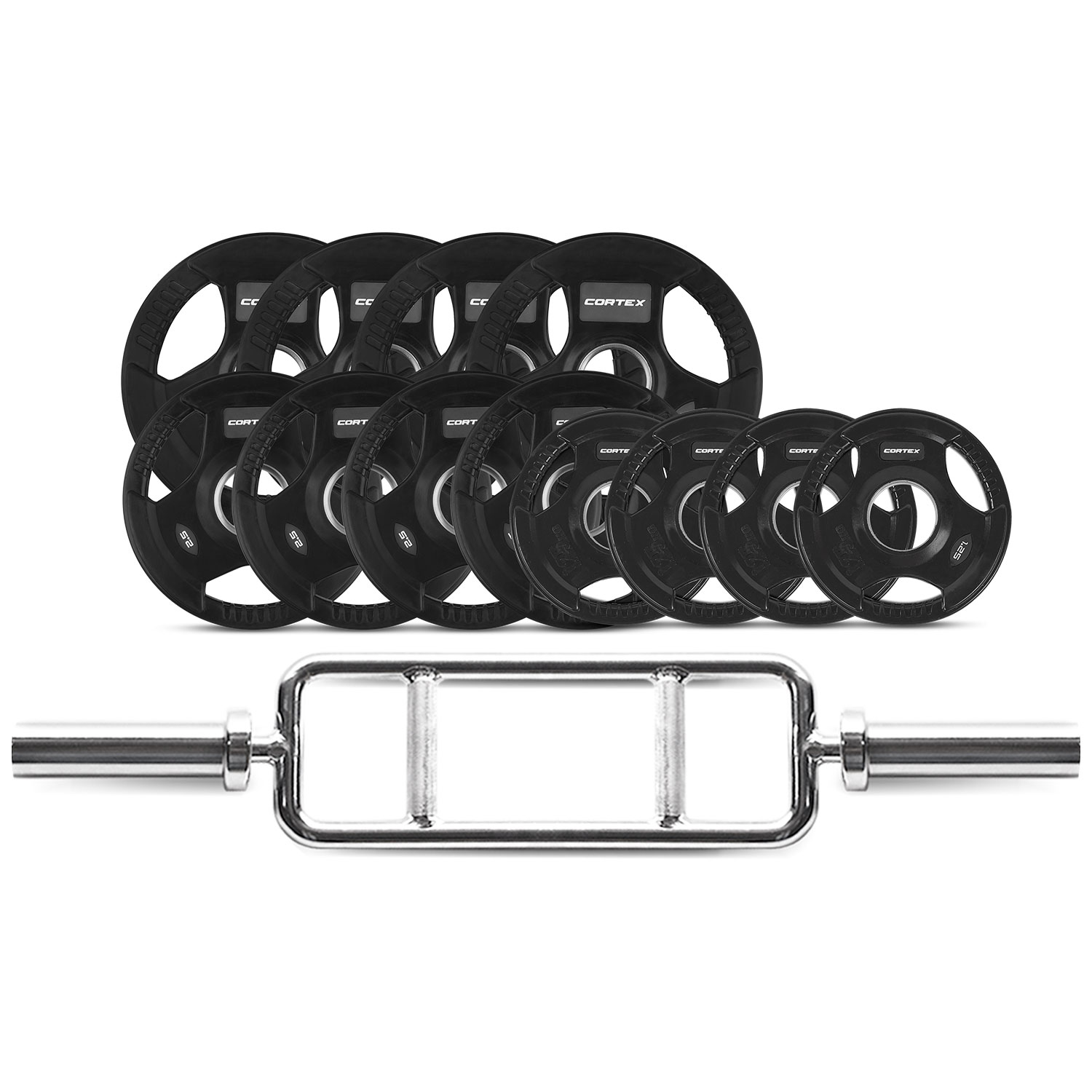 V420-CSST-WPOTGSET-D-88019-00 CORTEX 40kg Tri Bar Olympic Weight Set 50mm - Image 1
