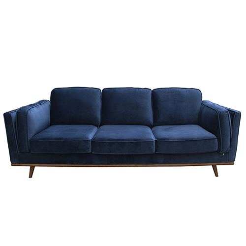 dav 3+2+1 Seater Sofa BlueFabric Lounge Set for Living Room Couch with Wooden Frame - Image 1