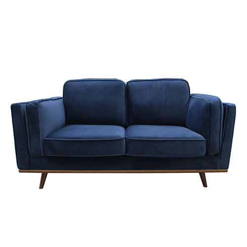 dav York Sofa 2 Seater Fabric Cushion Modern Sofa Blue Colour - Image 1