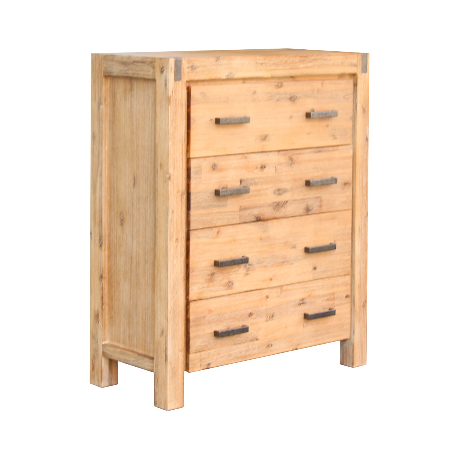 V43-TBY-NOW-OAK-202505131820-00 Tallboy with 4 Storage Drawers Solid Wooden Assembled in Oak Colour - Image 1