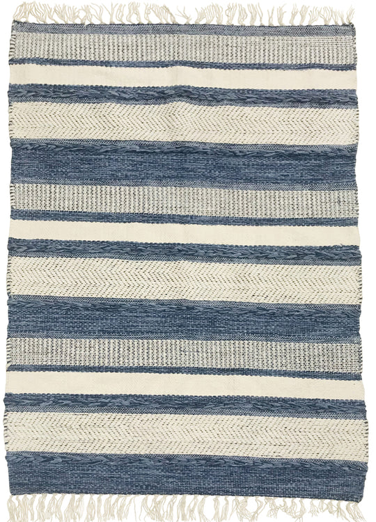 V430-UB-208B-70689-00 Striped blue/white rug120x180 CM - Image 1