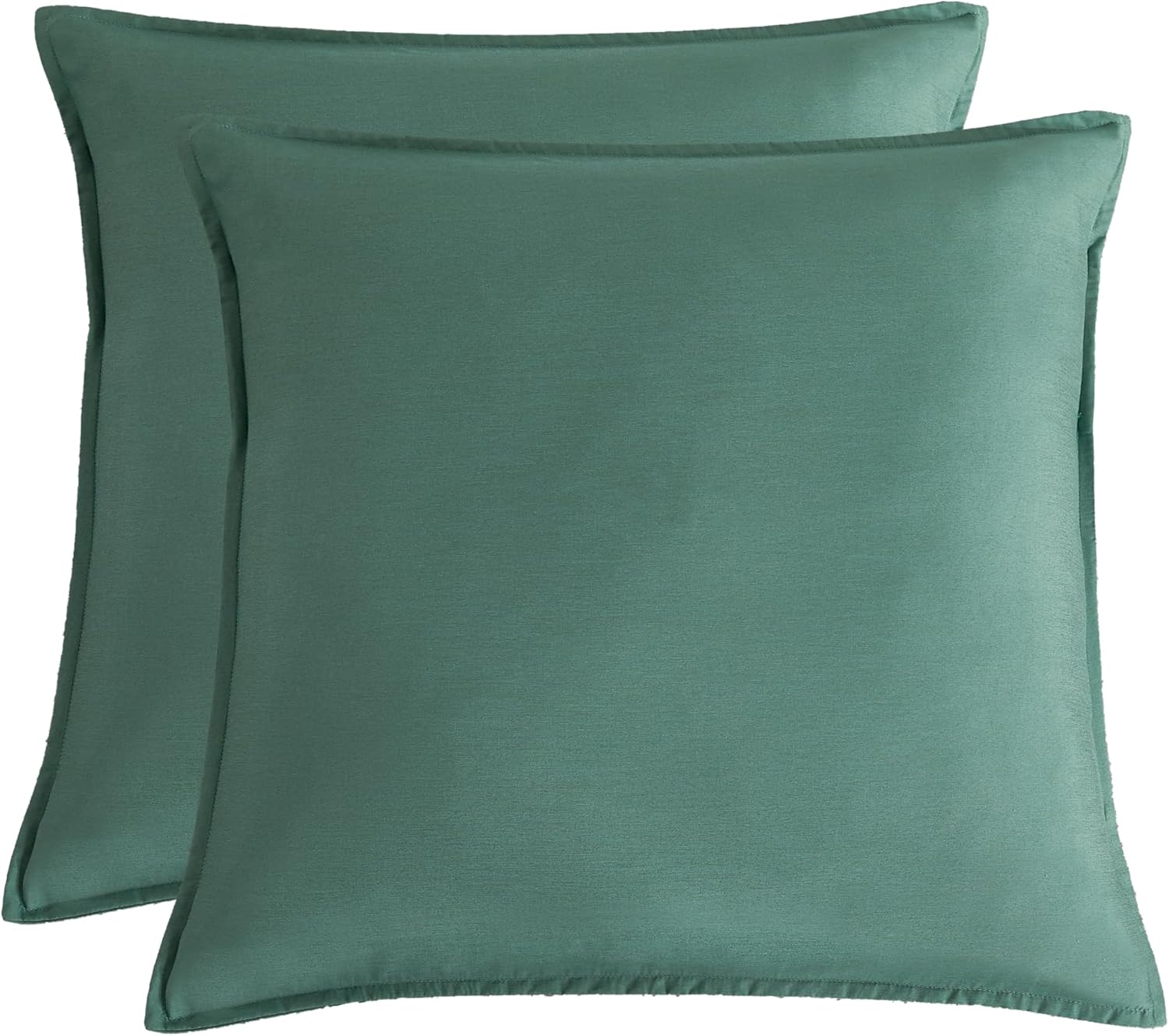 V439-EPBAMPOLYGN2-210889-00 Bamboo Microfibre European Pillowcase x2 (one pair) - Green - Image 1