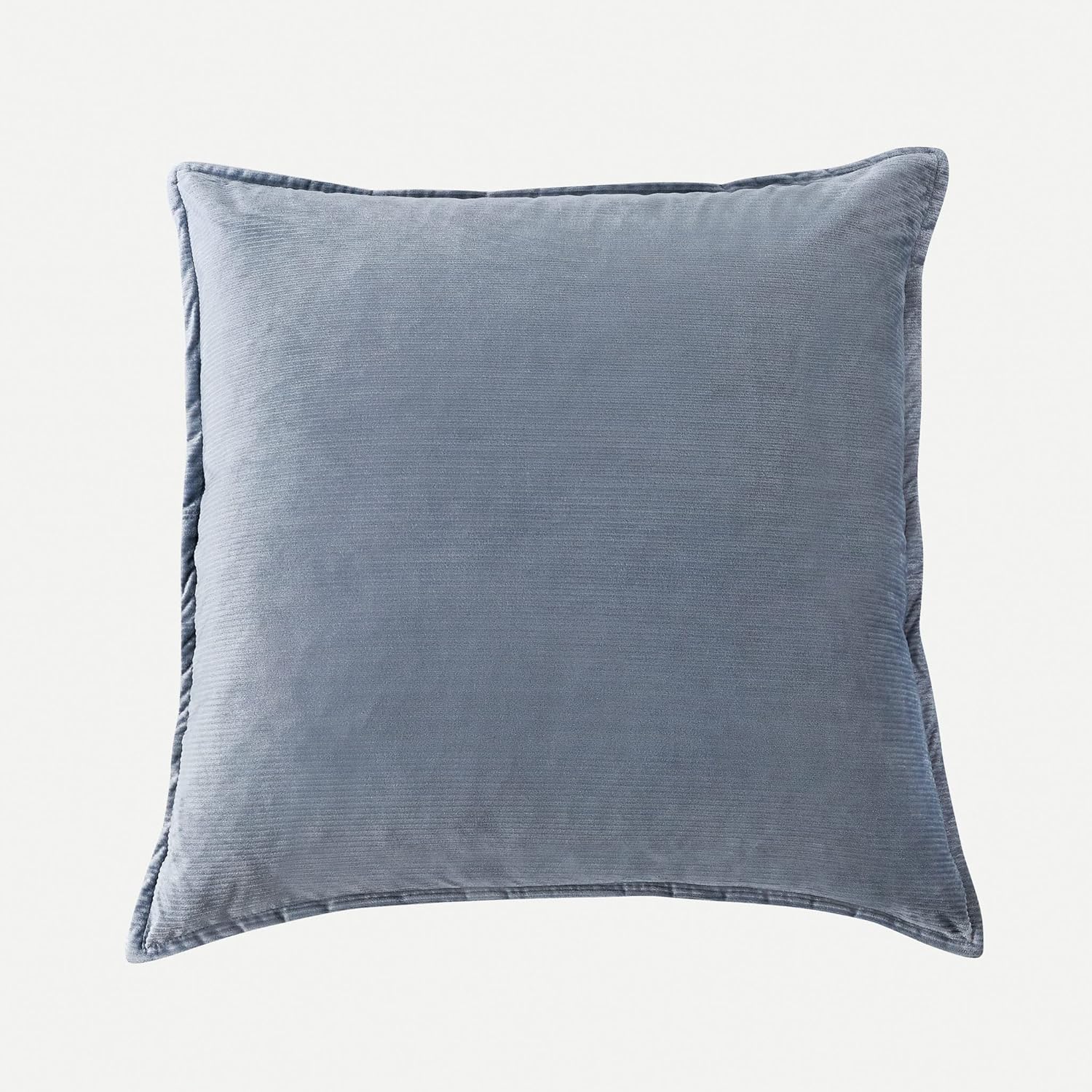 V439-EPCSTEELV-191028-00 Super Soft Textured Corduroy Velvet European Pillowcase - Steel - Image 1