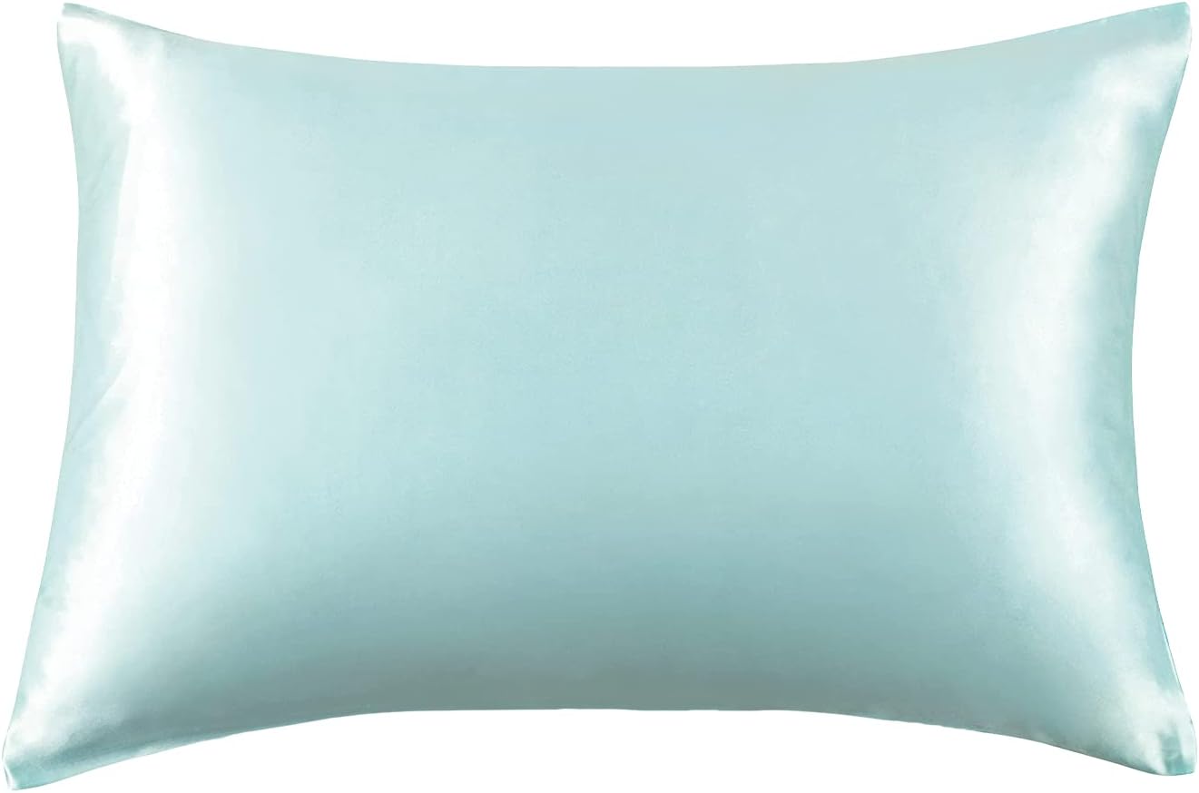 V439-PCSILKSG-191045-00 Luxury Pillowcase - 100% Pure Mulberry Silk on Both Sides - Sage Green - Image 1