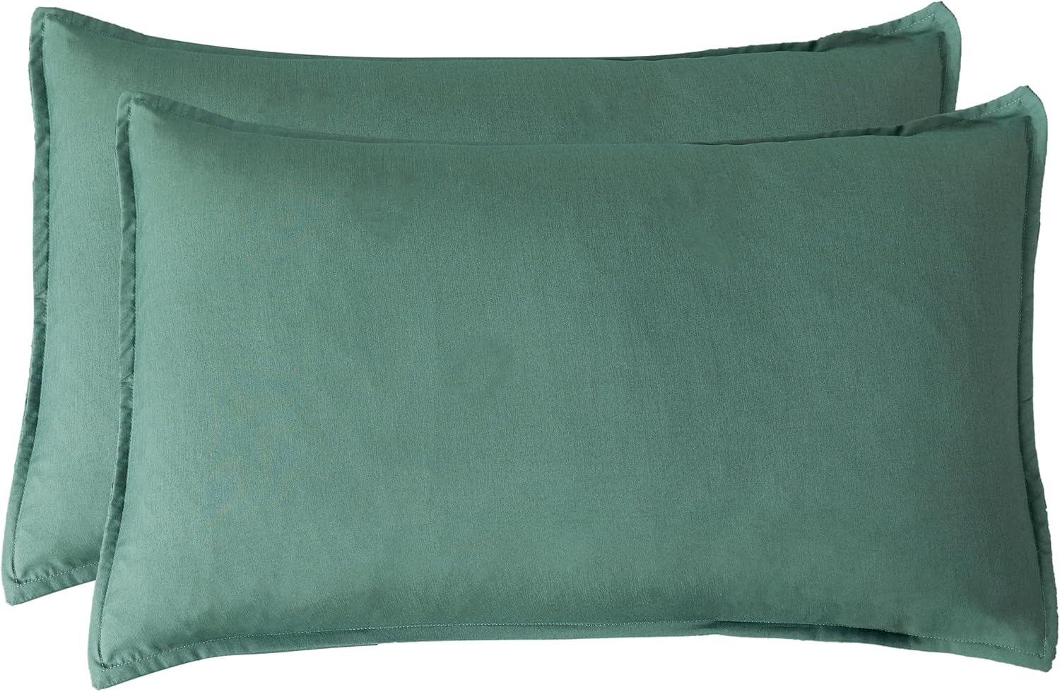 V439-SPBAMPOLYGN2-210895-00 Bamboo Microfibre Standard Pillowcase x2 (one pair) - Green - Image 1