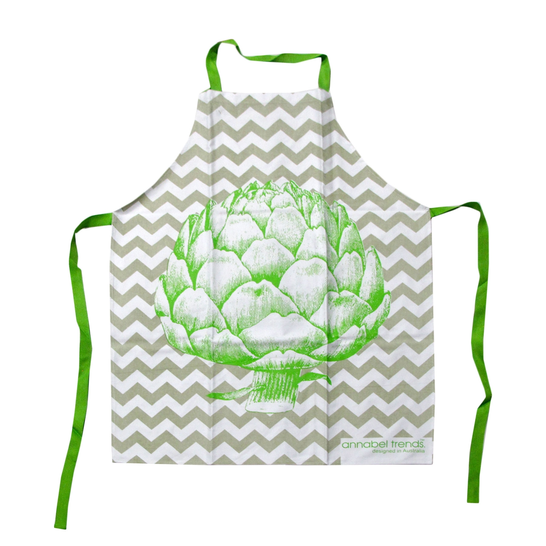 V442-ABR-APRON-ARTICHOKE-GREEN-SH-96270-00 Artichoke 100% Cotton Apron 59 x 80cm - Image 1