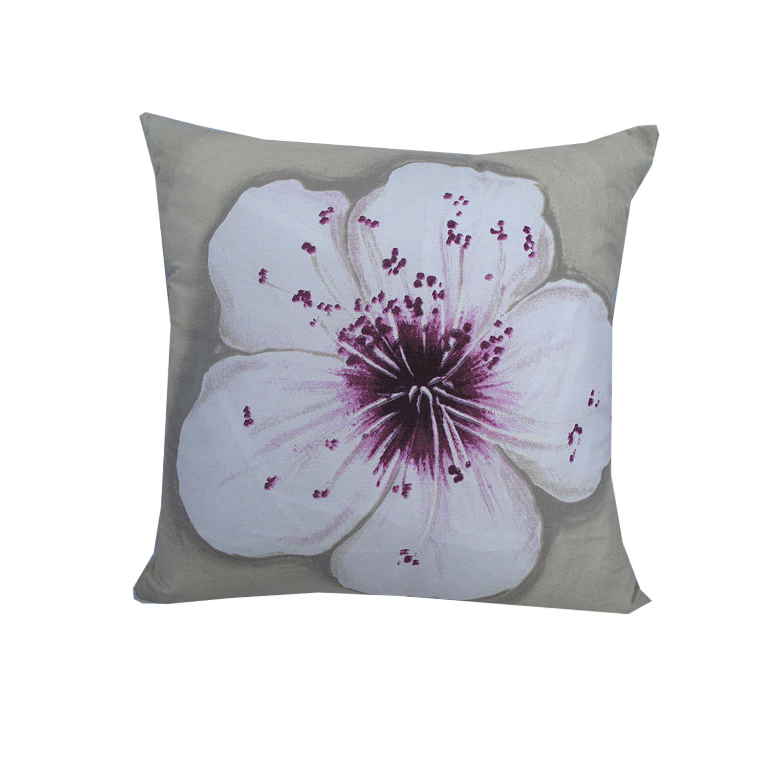 V442-ABR-CUSHION-CHERRYBLOSSOM-TAUPE-SQ-96838-00 225TC Cherry Blossom Square Cushion - Image 1