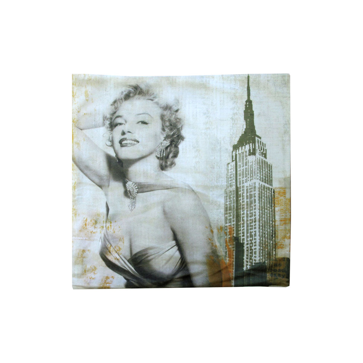V442-ABR-CUSHIONC-MMRETROCITY-TAUPE-SQ-96868-00 Marilyn Monroe Retro City Square Cushion Cover - Image 1