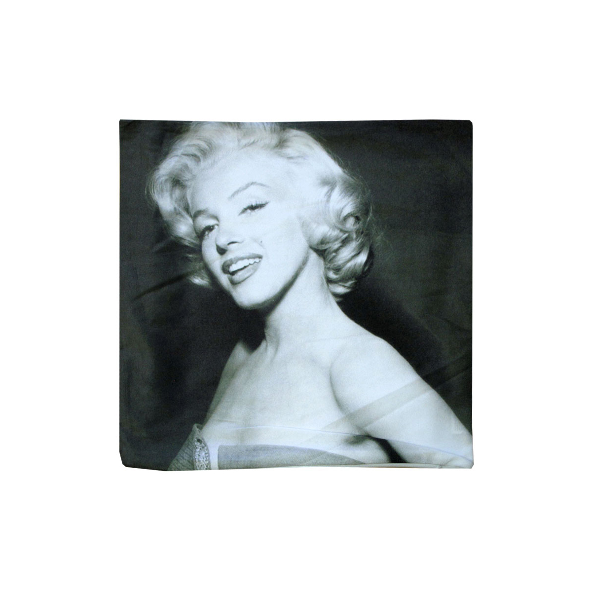 V442-ABR-CUSHIONC-MMSUPERSTAR-GREY-SQ-96867-00 Marilyn Monroe Super Star Square Cushion Cover - Image 1