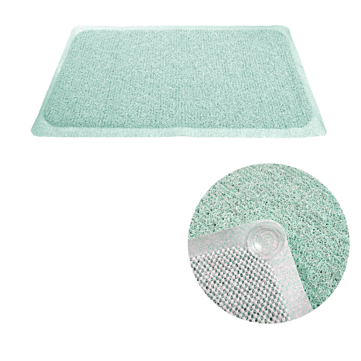V442-ABR-MISC-LOOFAHMAT-GREEN-RE-96907-00 Loofah Shower Mat Green - Image 1