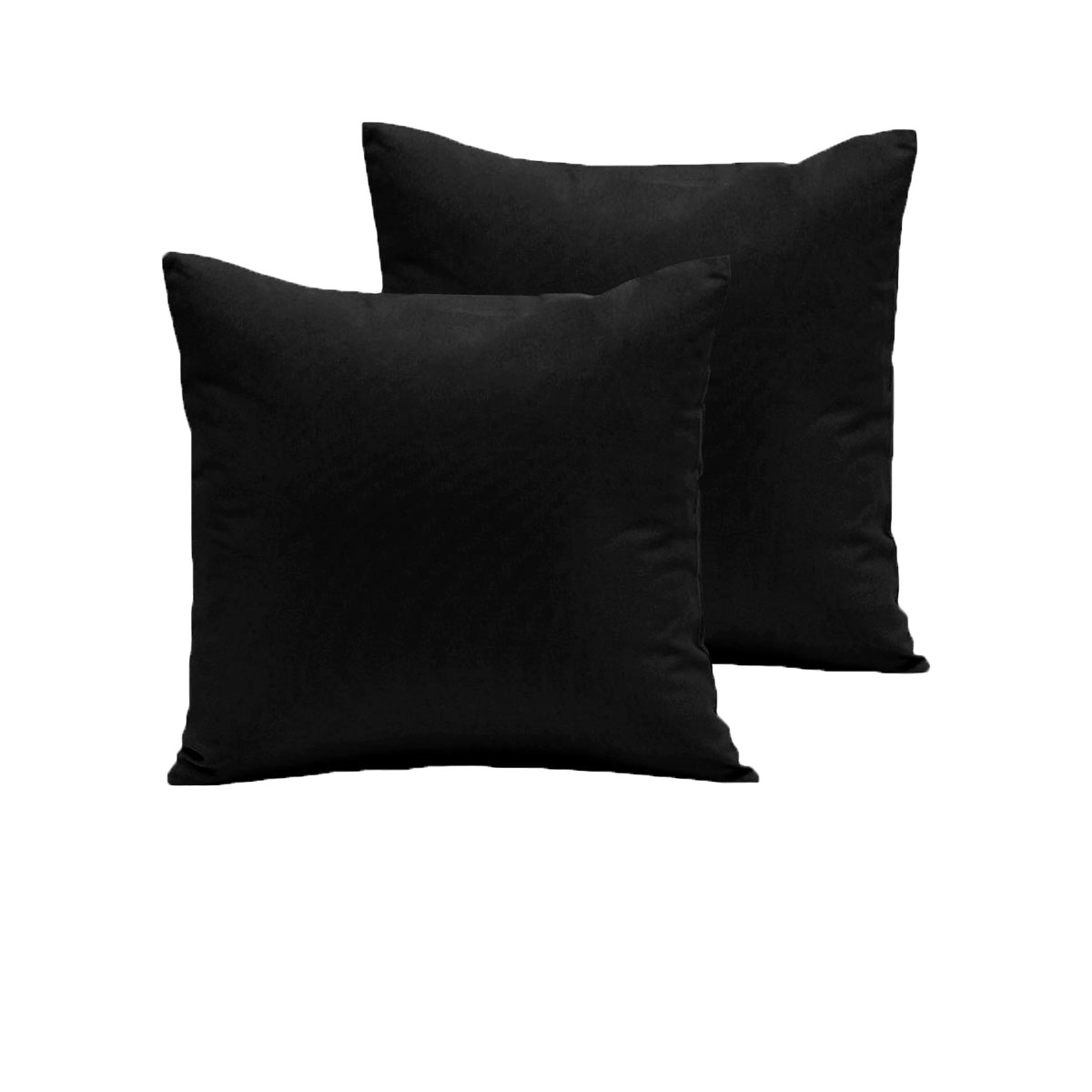 V442-ABR-PILLOWC-280TCPAIR-BLACK-EU-97008-00 Pair of 280TC Polyester Cotton European Pillowcases Black - Image 1