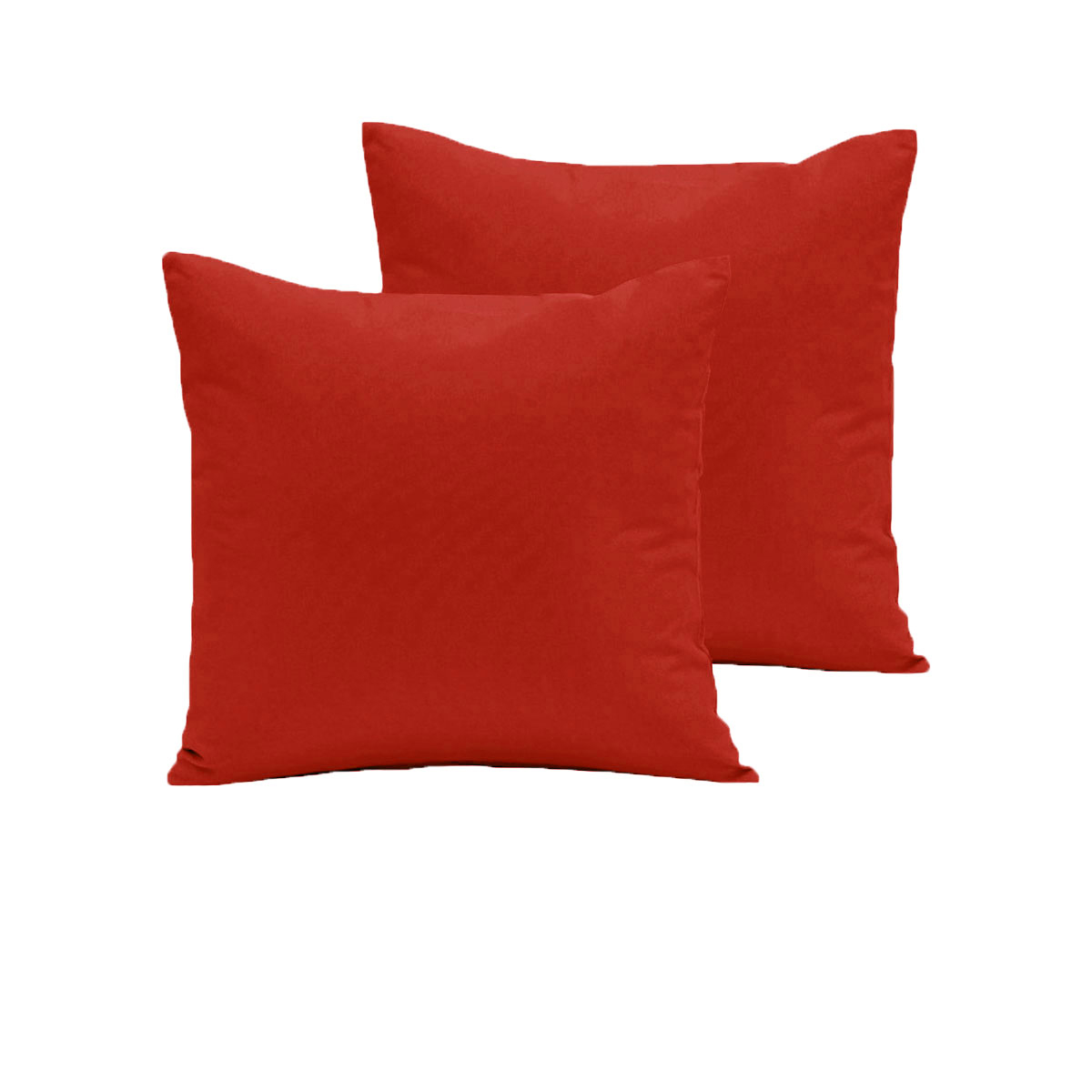 V442-ABR-PILLOWC-280TCPAIR-RED-EU-96882-00 Pair of 280TC Polyester Cotton European Pillowcases Red - Image 1