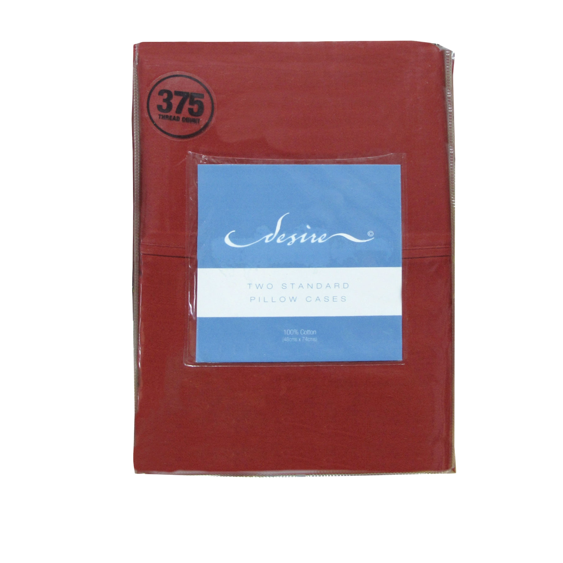V442-ABR-PILLOWC-375TCCOTTON-BURGUNDY-ST-96429-00 Pair of Cotton Standard Pillowcases 375TC Burgundy - Image 1