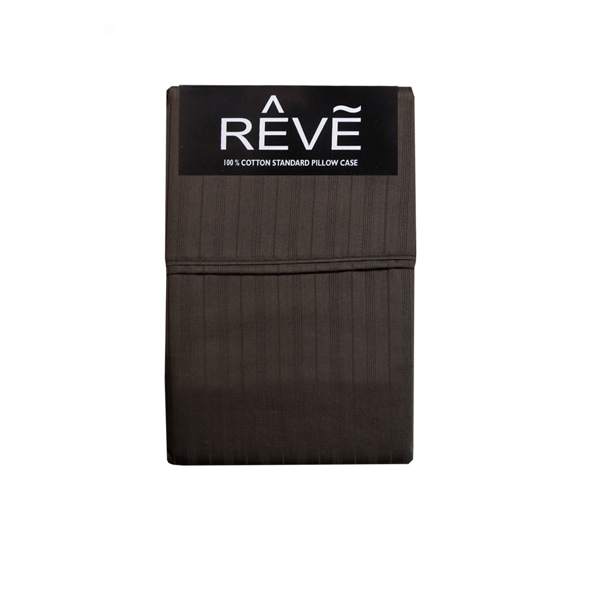 V442-ABR-PILLOWC-PAIRREVESTRIPE-CHOCOLATE-ST-96558-00 Pair of Reve 100% Cotton Standard Pillowcases 48 x 74 cm Multistripe Chocolate - Image 1