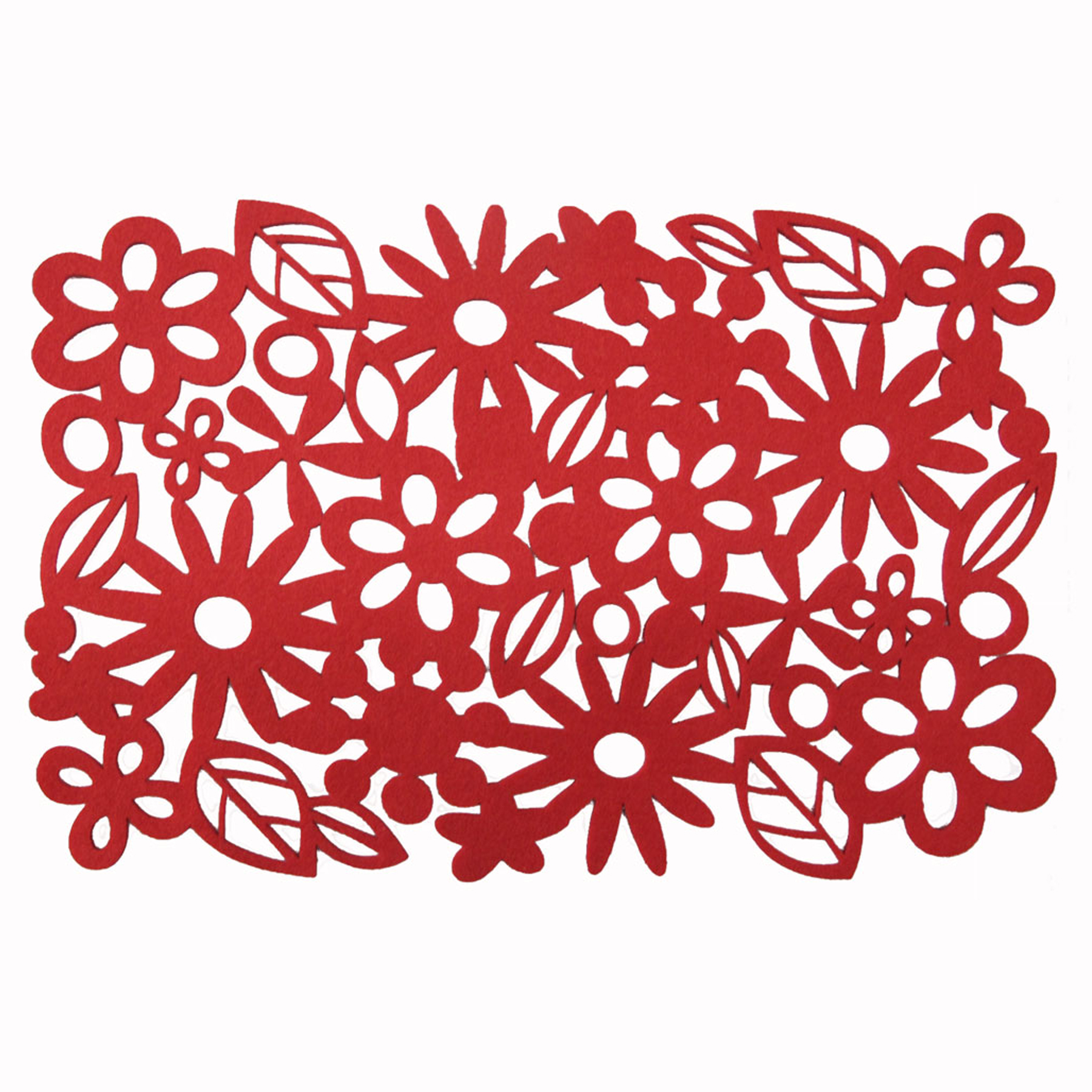 V442-ABR-TABLEPLACEMAT-FELT-RED-RE-96474-00 Choice Set of 4 Felt Rectangular Table Placemats Red - Image 1