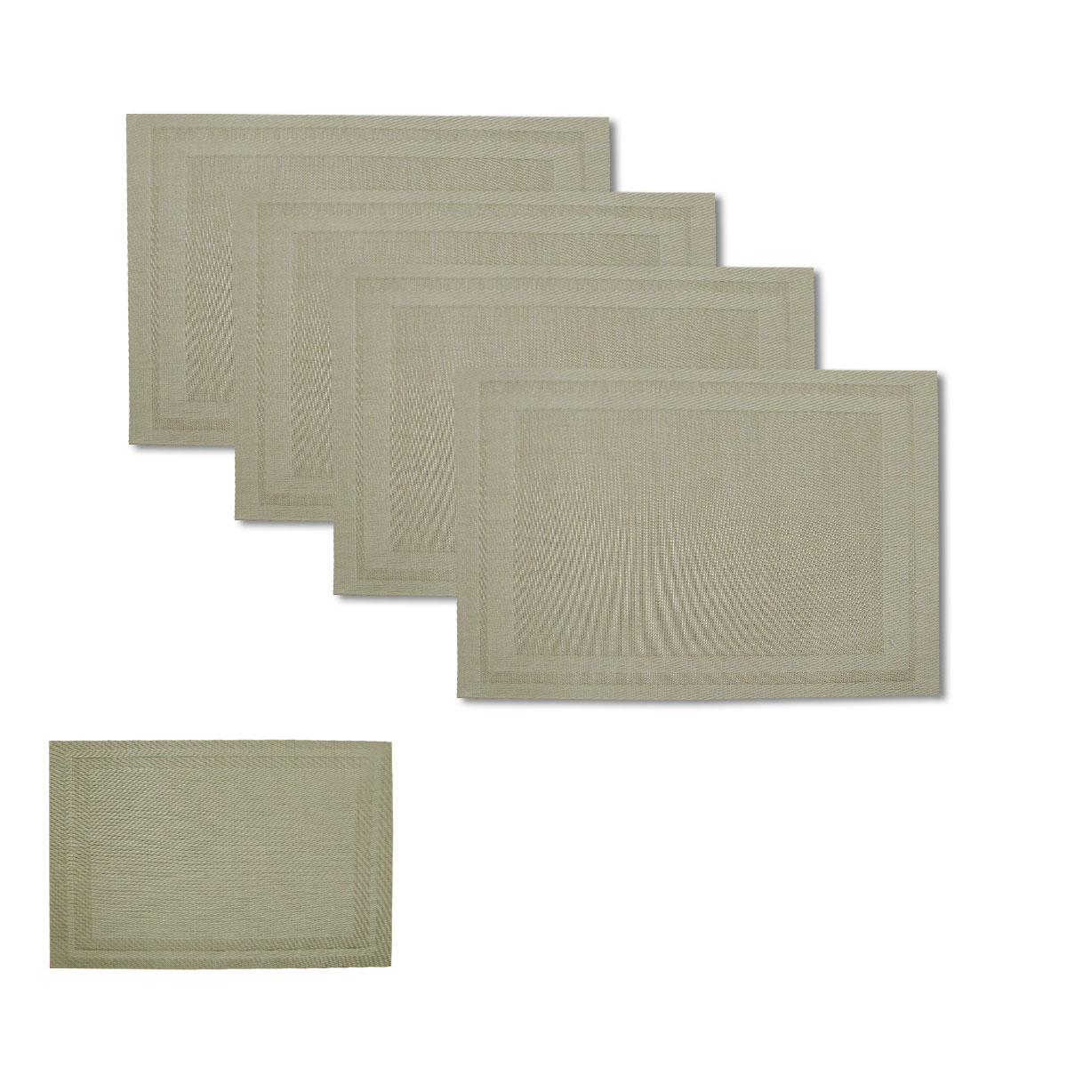 V442-ABR-TABLEPLACEMAT-HARPER-LATTE-RE-96487-00 Choice Set of 4 Reversible PVC Table Placemats Harper Latte - Image 1