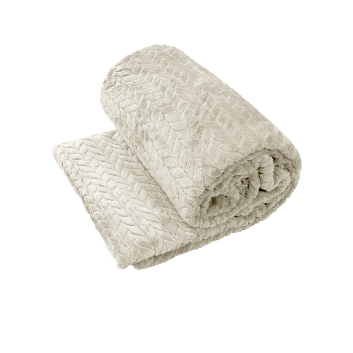 V442-ABR-THROW-CORALHERRINGBONE-OYSTER-RE-96592-00 Herringbone Coral Fleece Blanket Throw Rug 150x200 cm Oyester - Image 1