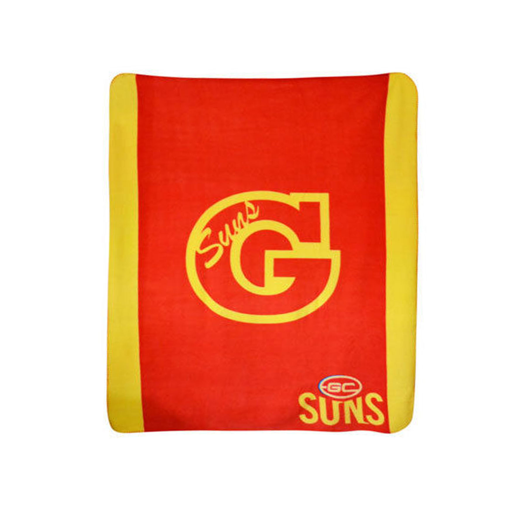 V442-ABR-THROW-GOLDCOASTSUNS-RED-RE-96464-00 AFL Licensed Polar Fleece Throw Gold Coast Suns - Image 1