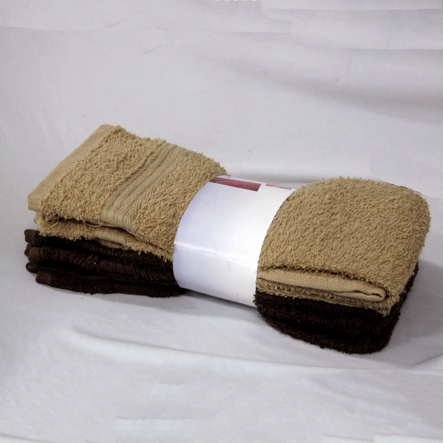 V442-ABR-TOWEL-4BUDGETHAND-CHOCOLATTE-RE-96546-00 Set of 4 Budget Cotton Hand Towels 42 x 67 cm Chocolate Latte - Image 1