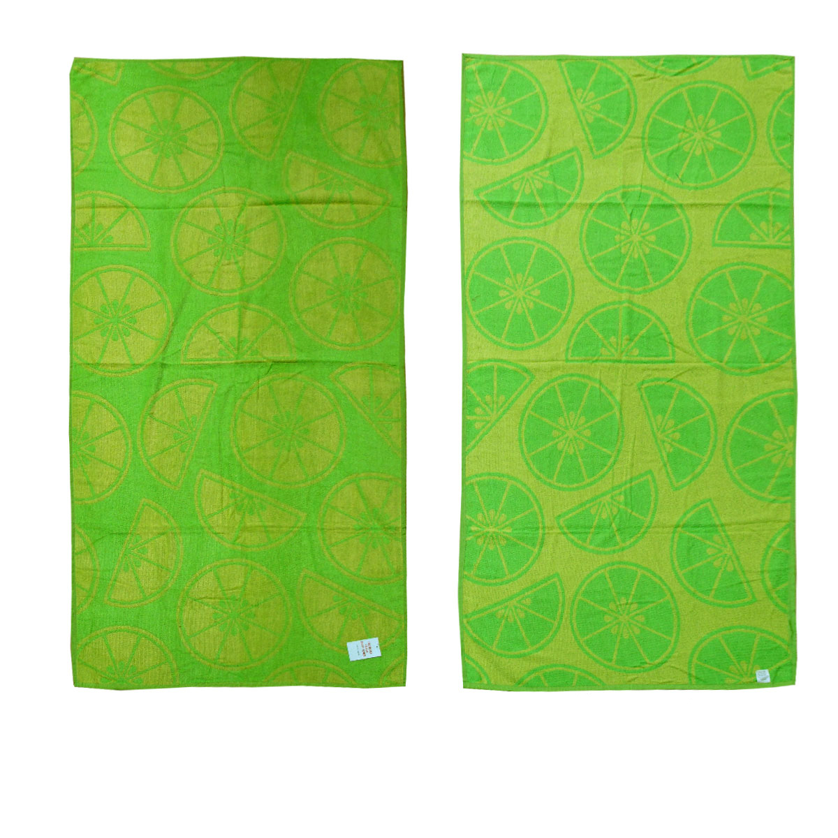 V442-ABR-TOWEL-CIRTUS-LIME-RE-96255-00 Jacquard Velour Reversible Beach Towel Lime Cirtus - Image 1
