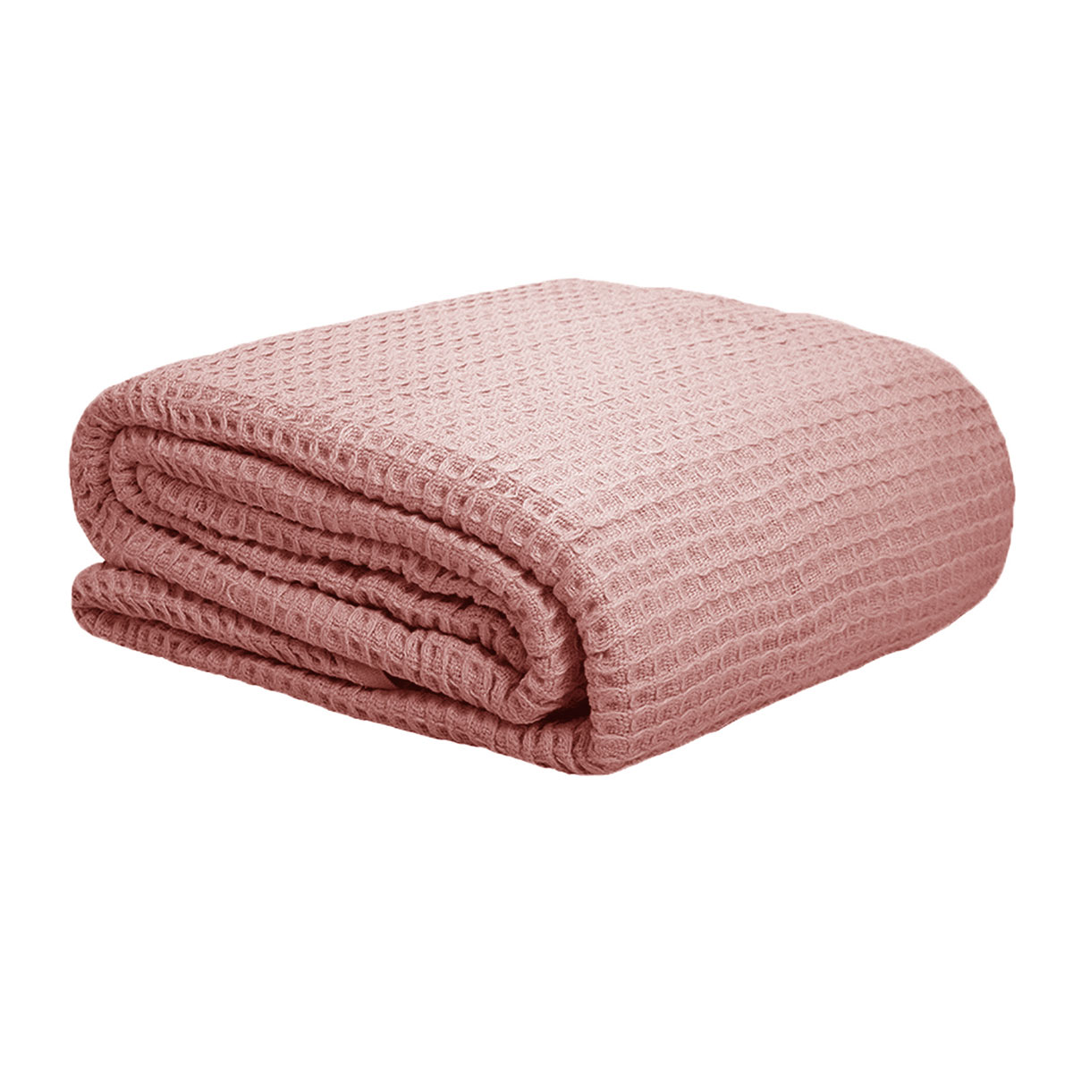 V442-ATX-BLANKET-WAFFLE-DUSTYPINK-KI-79336-00 Cotton Waffle Blanket Dusty Pink King - Image 1