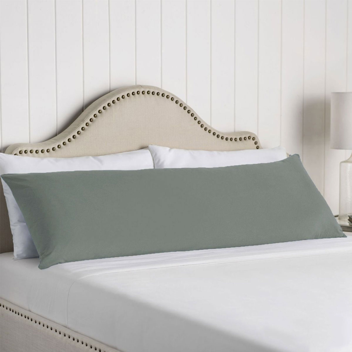 V442-ATX-PILLOWC-COTTONBODY-GREY-BO-79427-00 Artex 100% Cotton Body Pillowcase Grey - Image 1