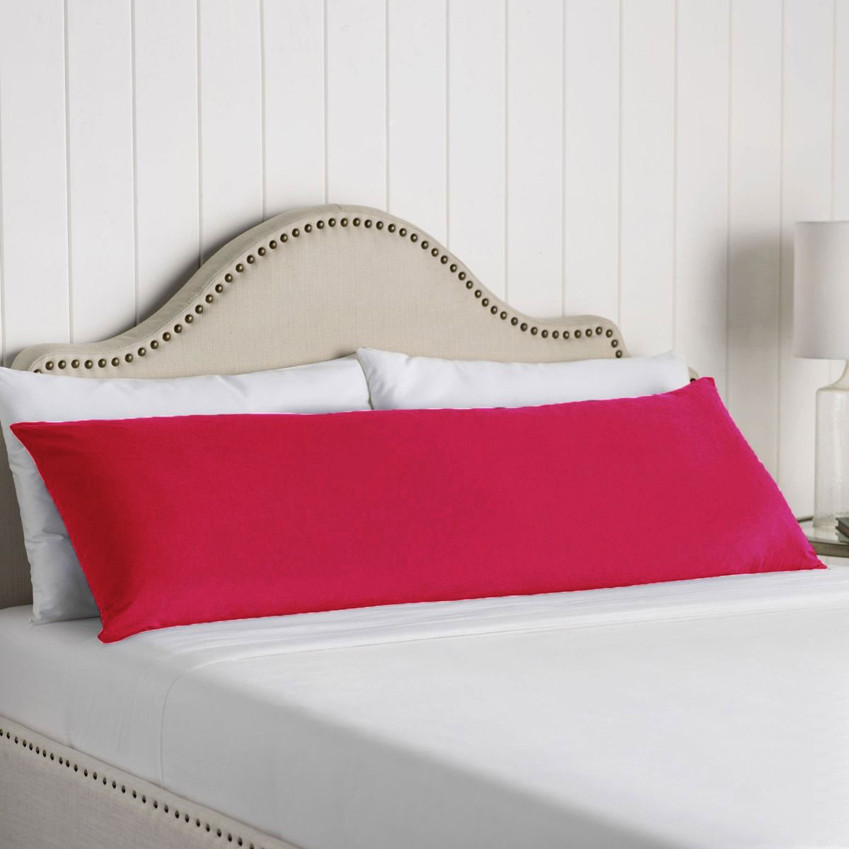 V442-ATX-PILLOWC-COTTONBODY-HOTPINK-BO-79277-00 Artex 100% Cotton Body Pillowcase Hot Pink - Image 1