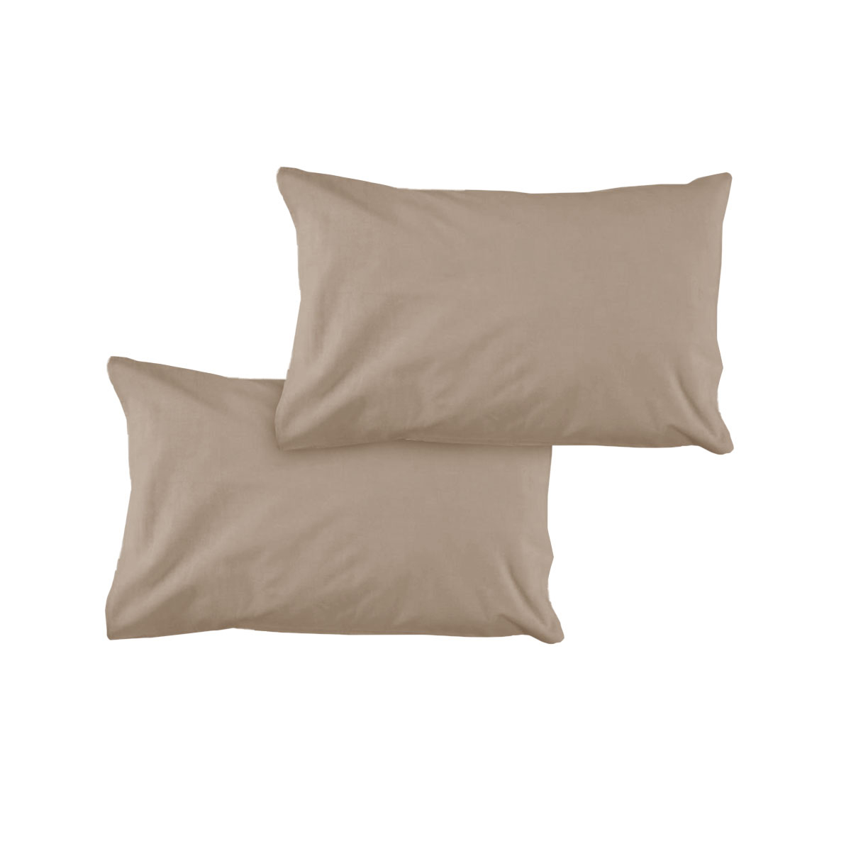 V442-ATX-PILLOWC-PAIRSOLID-MOCHA-ST-155342-00 Pair of Solid Colour Microfiber Standard Pillowcases 48x73cmx15cm (Flap) Mocha - Image 1