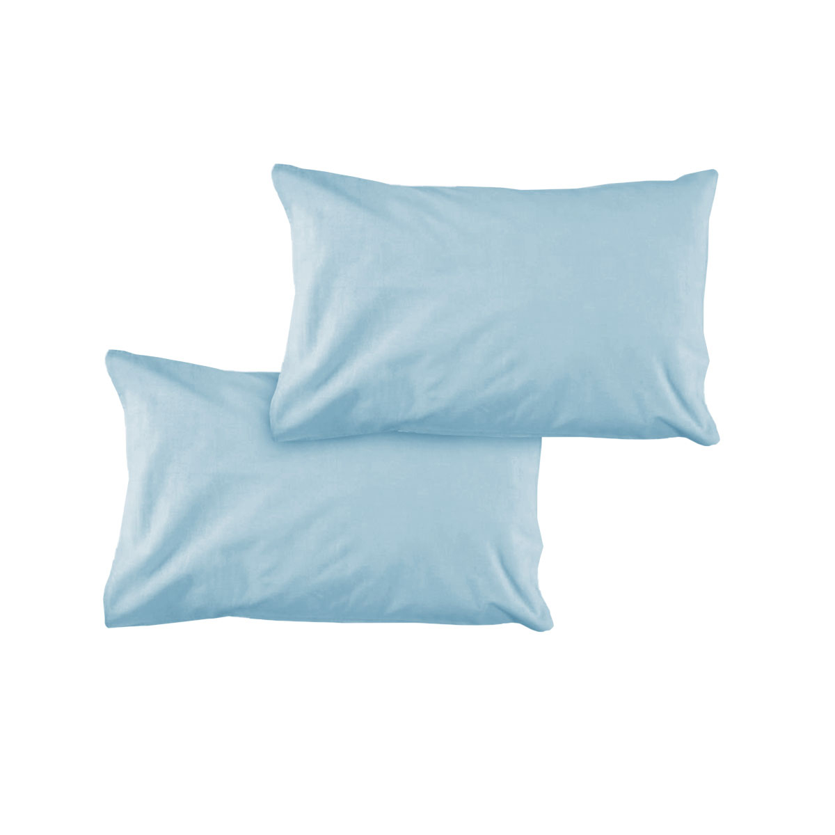 V442-ATX-PILLOWC-PAIRSOLID-SKY-ST-155338-00 Pair of Solid Colour Microfiber Standard Pillowcases 48x73cmx15cm (Flap) Sky - Image 1