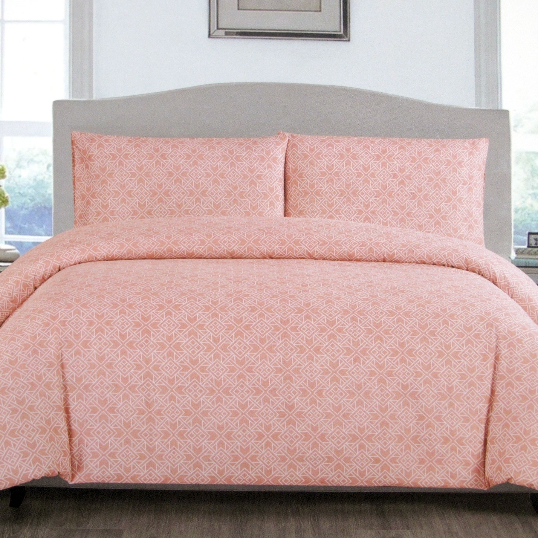 V442-ATX-QUILTCS-NZEPPEL-PEACH-QS-79506-00 Artex Peach Nzeppel Quilt Cover Set Queen - Image 1