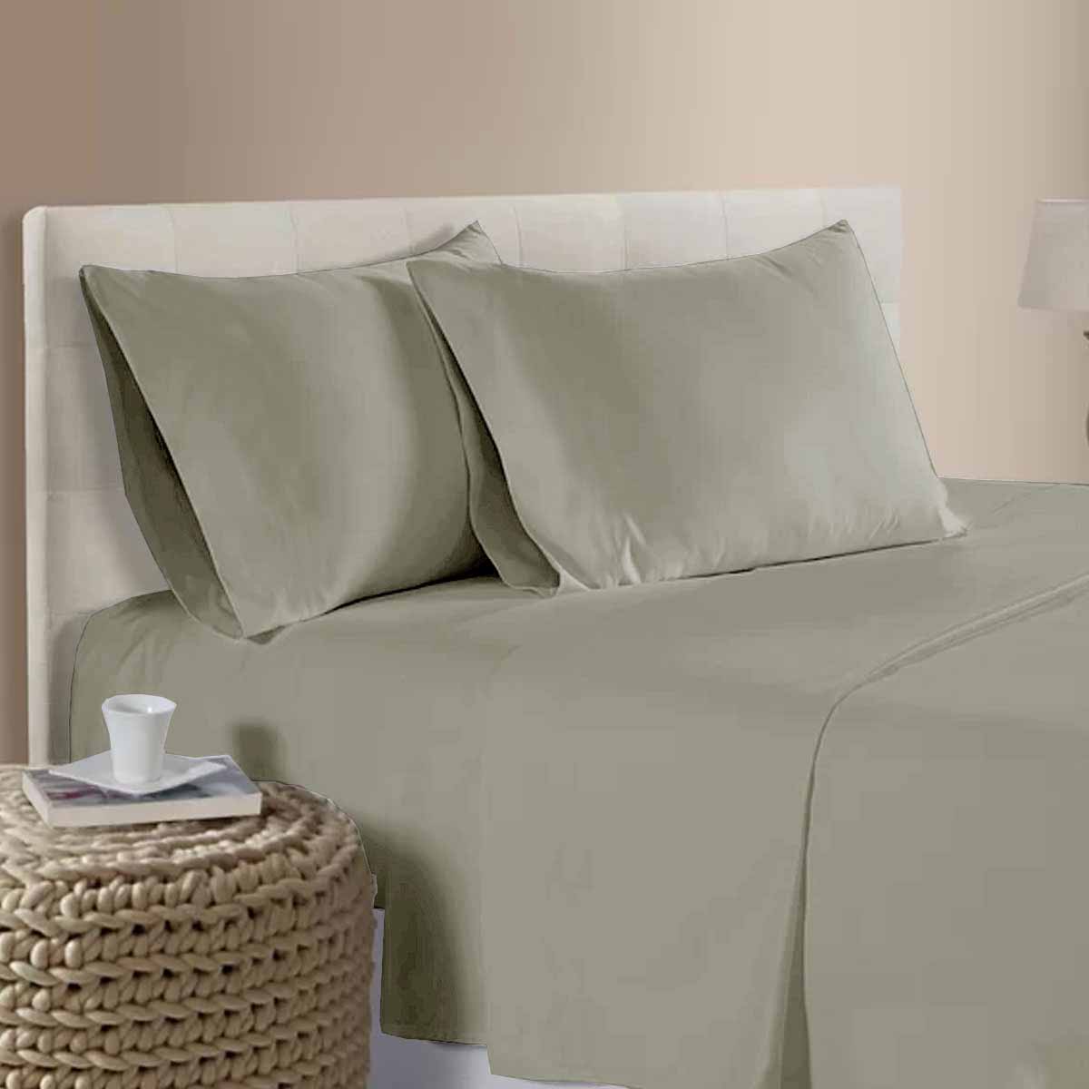 V442-ATX-SHEETS-25COTTON400TC-TAN-QS-202506041130-00 400TC 100% Cotton Sateen Premium Sheet Set 40cm Wall Tan Queen - Image 1