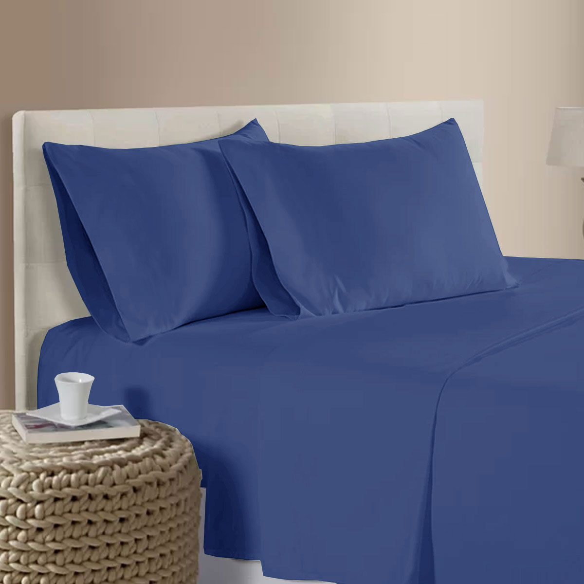 V442-ATX-SHEETS-400TCBAMBOO-BLUE-QS-79372-00 400TC Bamboo Cotton Sheet Set Blue Queen - Image 1