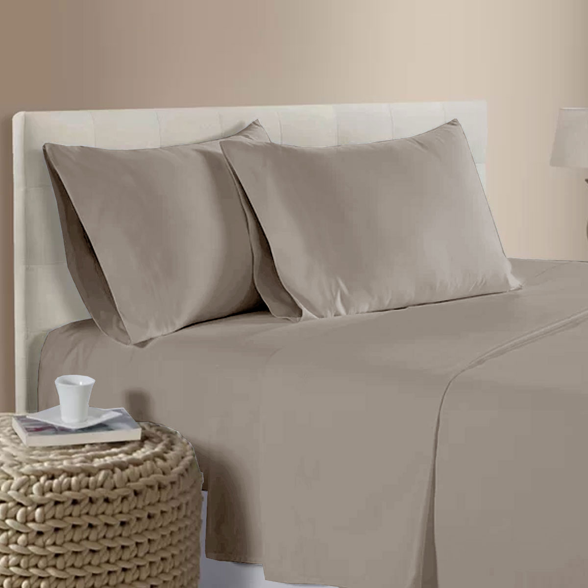 V442-ATX-SHEETS-400TCBAMBOO-TAN-QS-202503241652-00 400TC Bamboo Cotton Sheet Set Tan Queen - Image 1