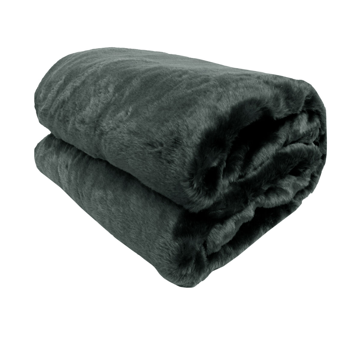 V442-ATX-THROW-21MINK-CHARCOAL-RE-79415-00 Faux Mink Throw Rug Charcoal - Image 1