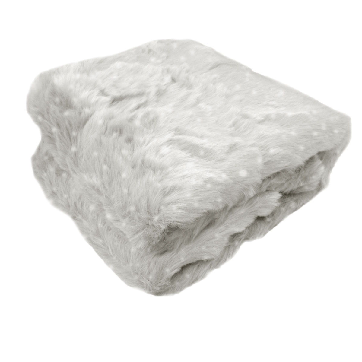 V442-ATX-THROW-23LUXARIANA-SILVERDOT-RE-202503121036-00 Ariana Long Fleece Faux Fur Throw Rug Silver Dot - Image 1