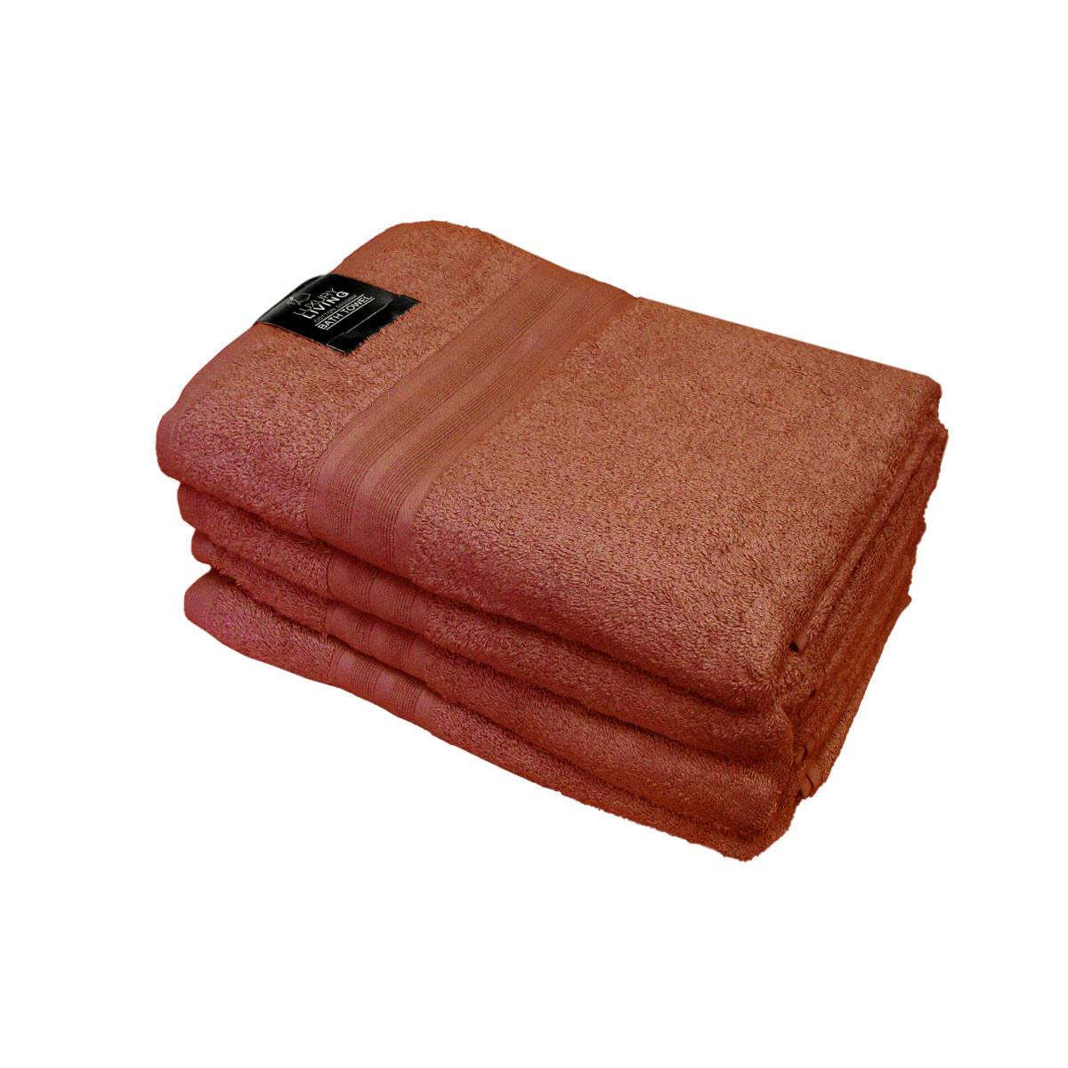 V442-ATX-TOWEL-550GSMSETOF4BATH-GINGER-RE-155354-00 550GSM Set of 4 100% Cotton Terry Bath Towels 70 x 140 cm Ginger - Image 1