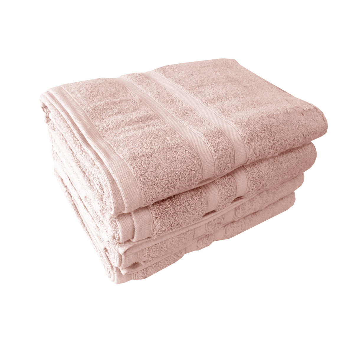 V442-ATX-TOWEL-SETOF4MELISSABATH-CORAL-RE-202503241646-00 600GSM Set of 4 Melissa 100% Cotton Bath Towels Coral 70 x 140 cm - Image 1