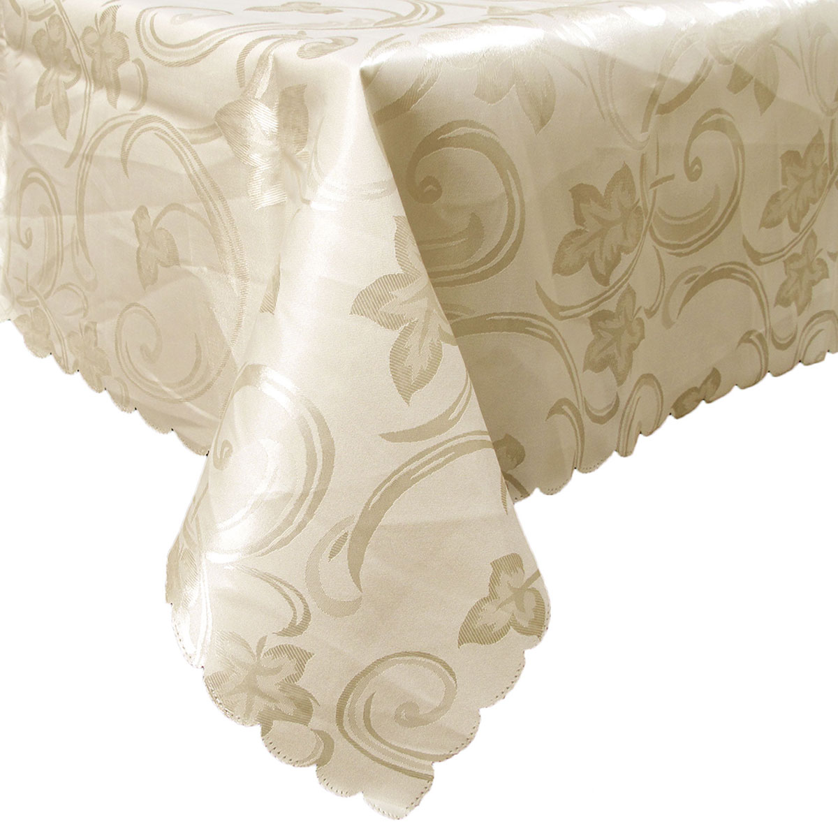 V442-AVT-TABLEC-DECO-270OB-CREAM-96978-00 Deco Cream Luxury Jacquard Tablecloth 150 x 270 cm - Image 1