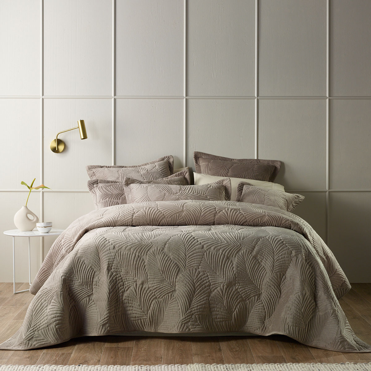 V442-BCA-COVERLETS-KAIRO-TAUPE-DS-202690-00 Bianca Kairo Taupe Coverlet Set Single/Double - Image 1