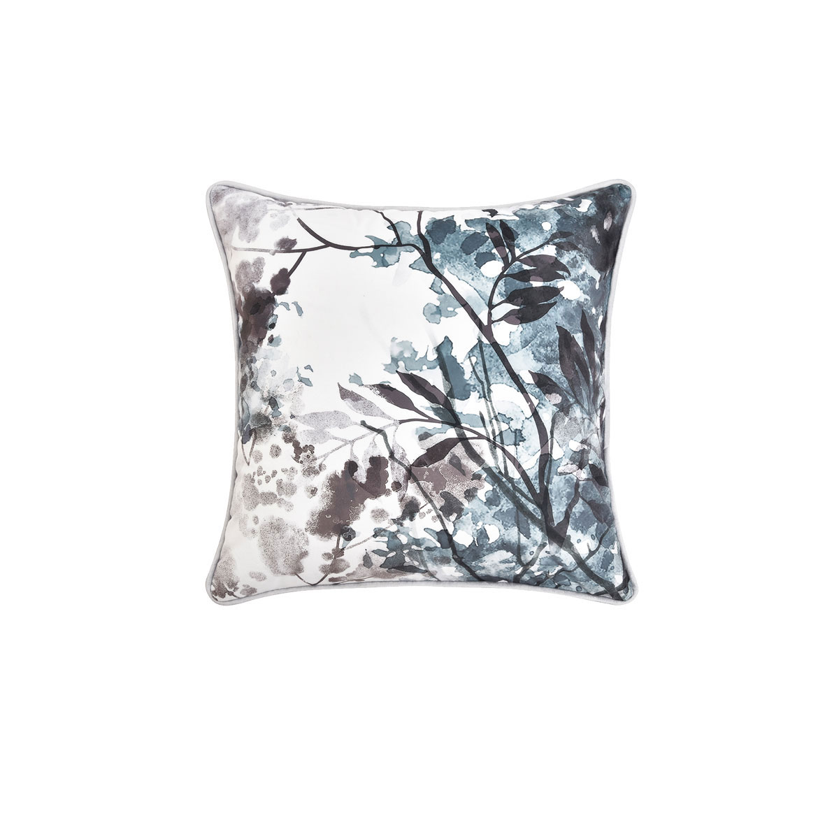 V442-BCA-CUSHION-SHERBROOKE-WHITE-SQ-213165-00 Bianca Sherbrooke White Velvet Square Filled Cushion 43 x 43cm - Image 1