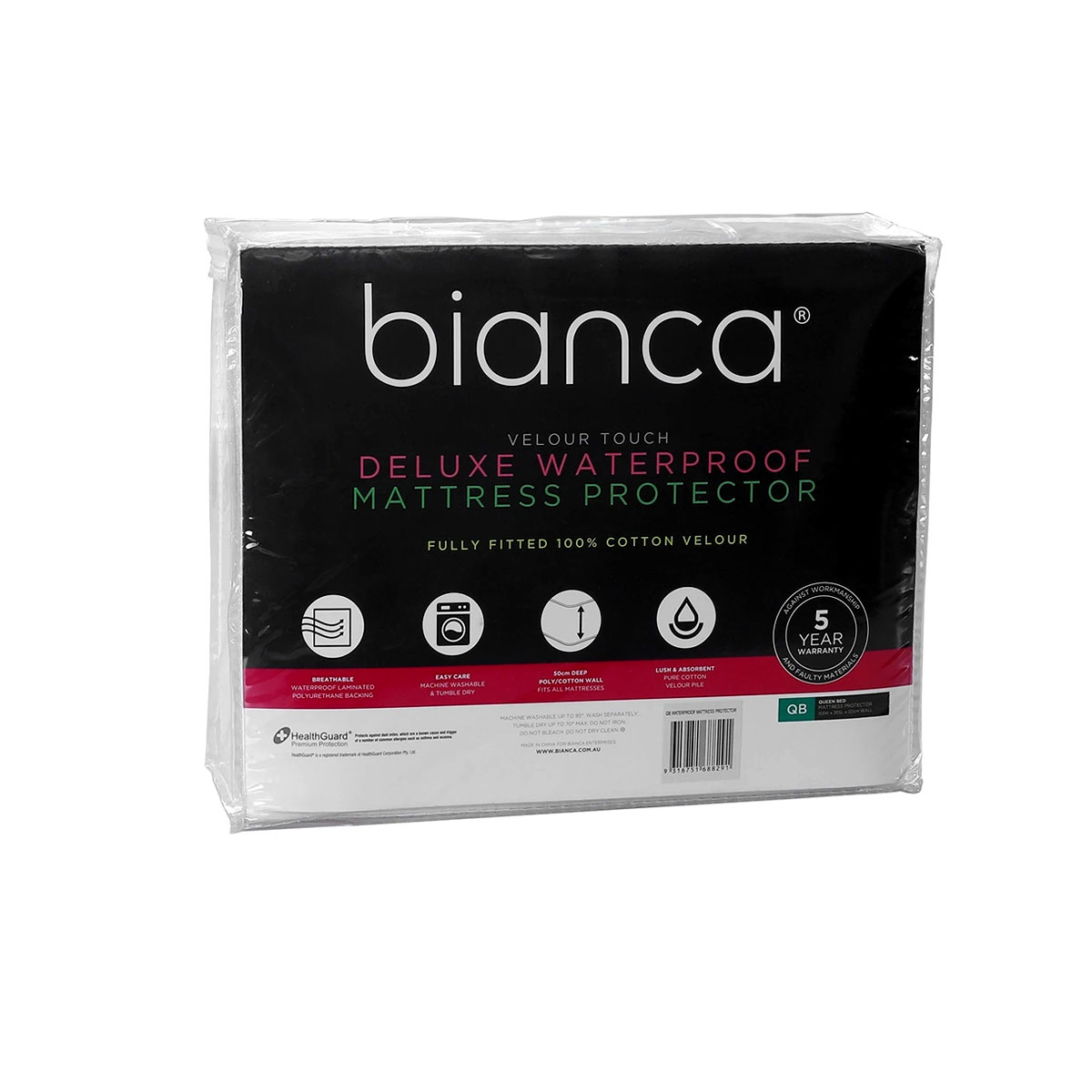V442-BCA-MATTRESSP-WATERPROOF-WHITE-SK-202937-00 Bianca Deluxe Waterproof Mattress Protector Super King - Image 1