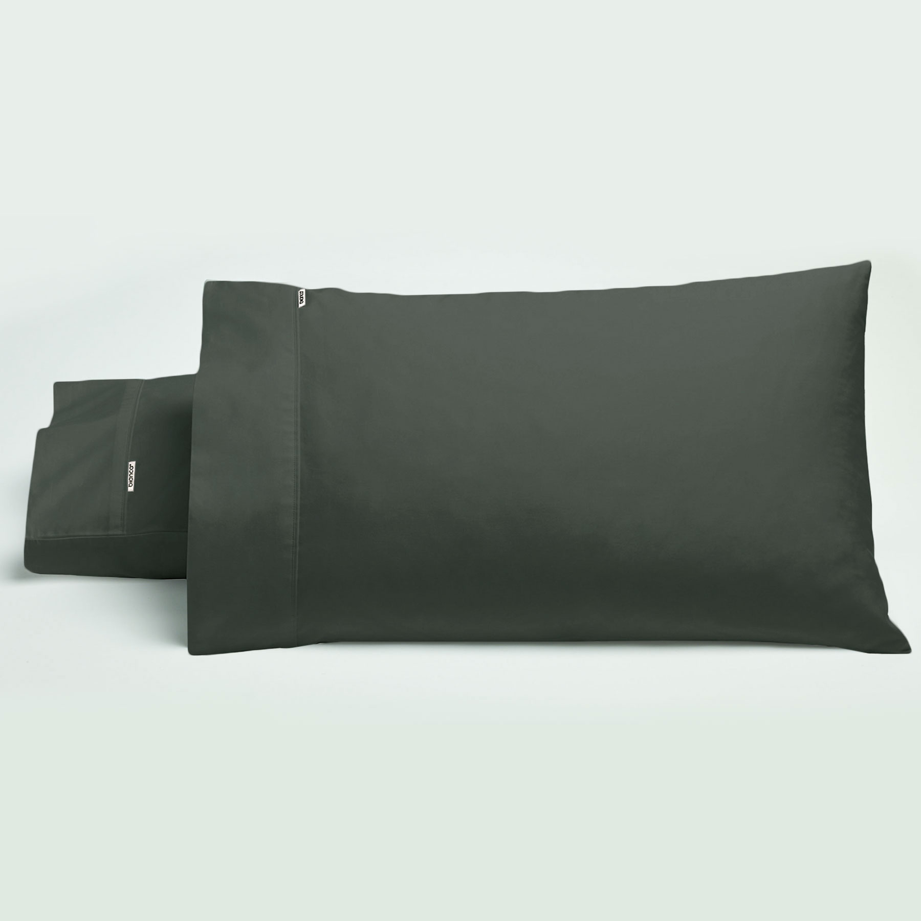 V442-BCA-PILLOWC-500TCCOTTON-CHARCOAL-ST-204577-00 Bianca Pair of 500TC Cotton Sateen Standard Pillowcases Charcoal - Image 1