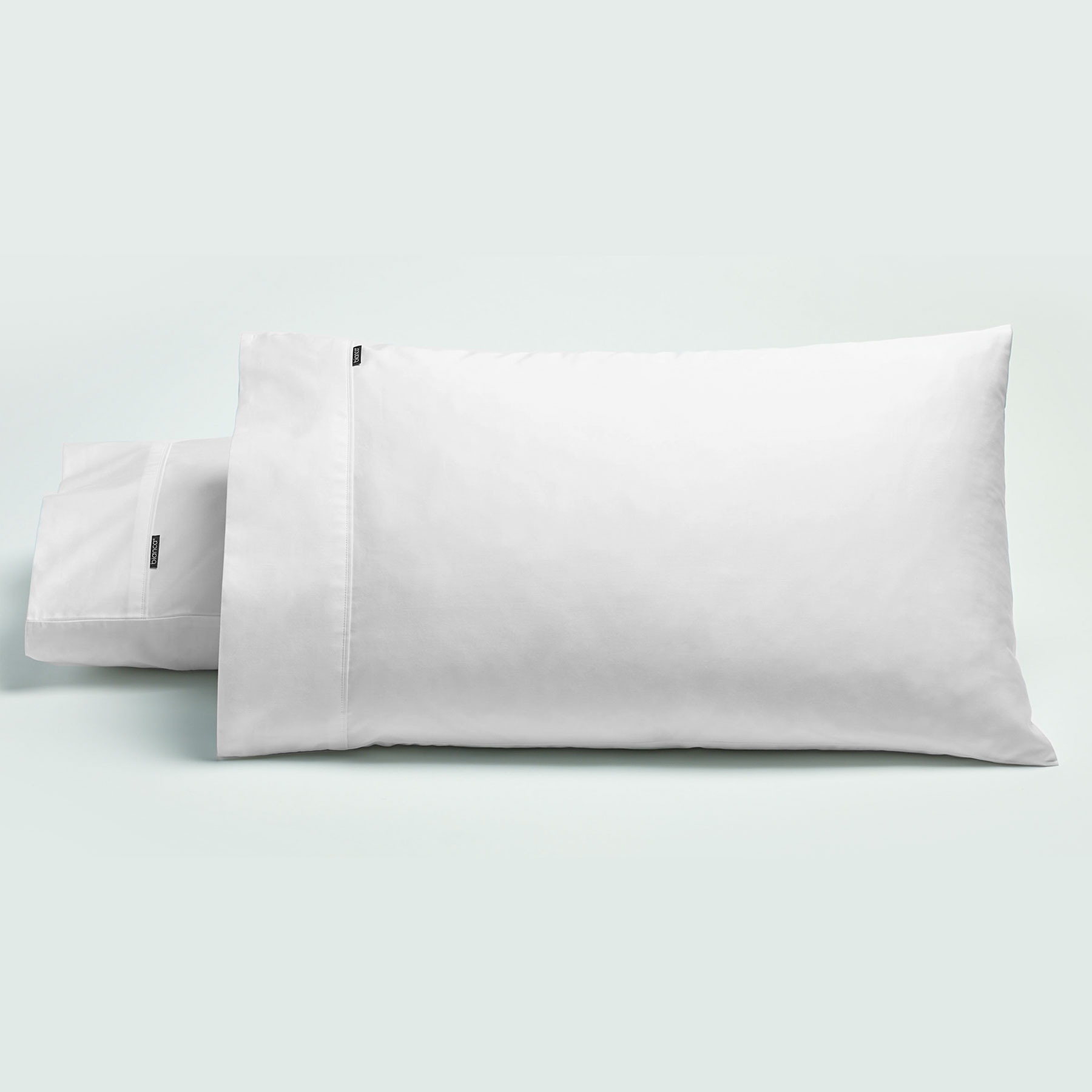 V442-BCA-PILLOWC-500TCCOTTON-WHITE-ST-204578-00 Bianca Pair of 500TC Cotton Sateen Standard Pillowcases White - Image 1