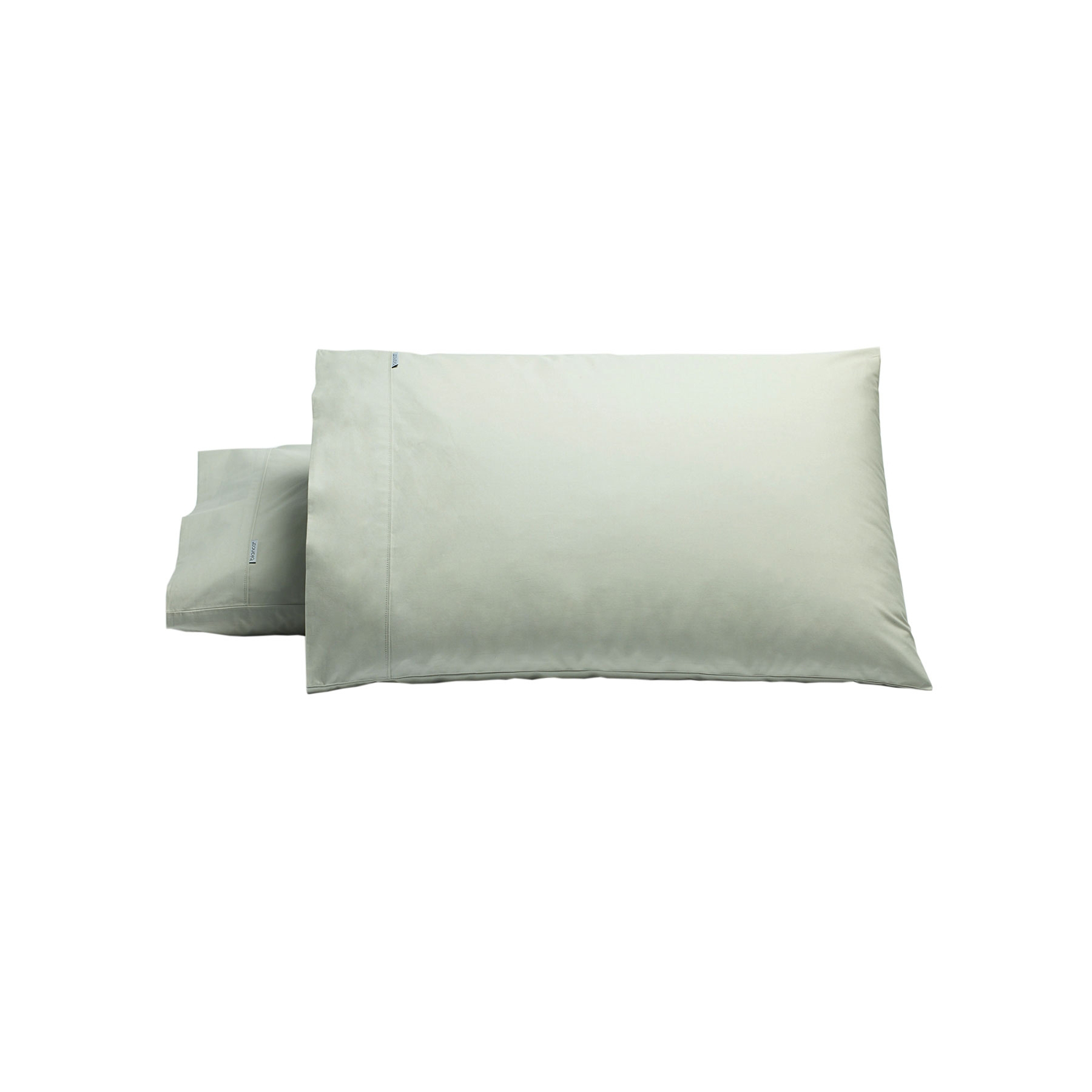 V442-BCA-PILLOWC-HESTON-SILVER-ST-204568-00 Bianca Pair of Heston Cotton Percale Standard Pillowcases Silver - Image 1