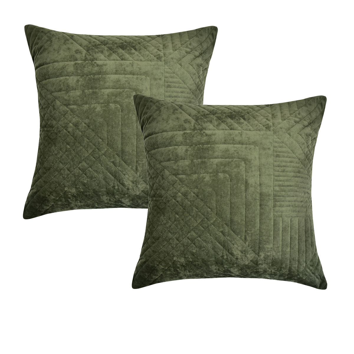 V442-BCA-PILLOWC-NAVARRO-OLIVE-EU-213162-00 Bianca Pair of Navarro Olive European Pillowcases 65 x 65cm - Image 1
