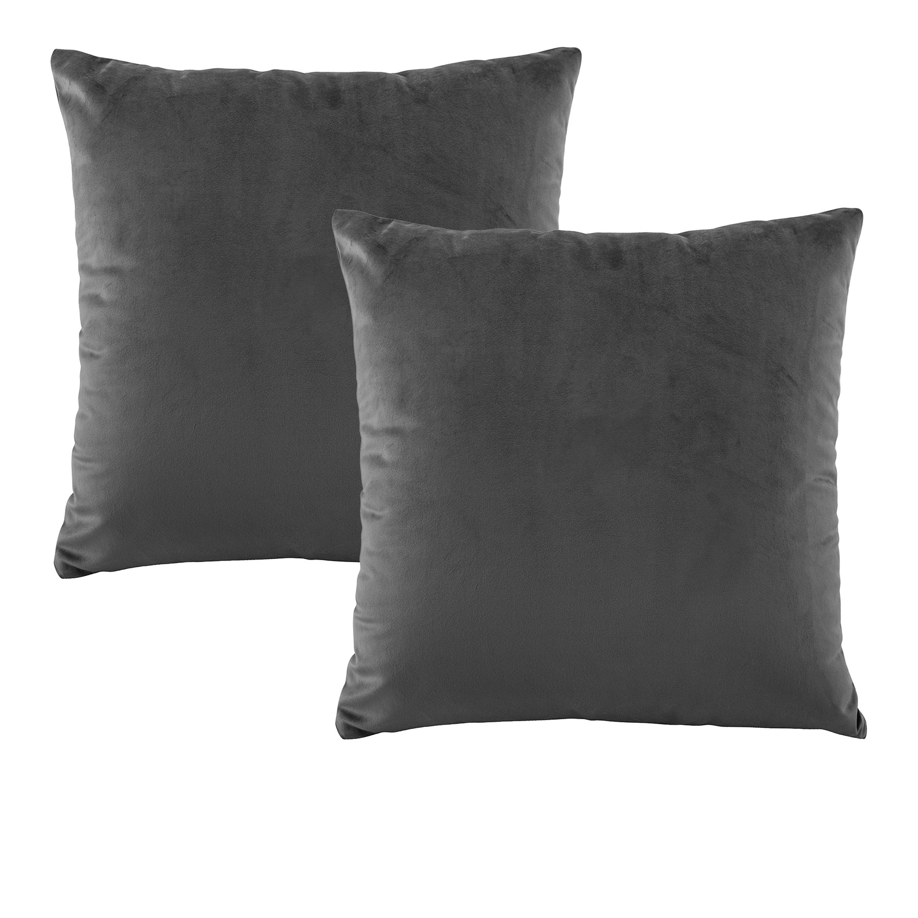 V442-BCA-PILLOWC-VIVIDCOOR-VELVETCOAL-EU-204595-00 Bianca Pair of Vivid Coordinate Velvet Coal European Pillowcases 65 x 65 cm - Image 1