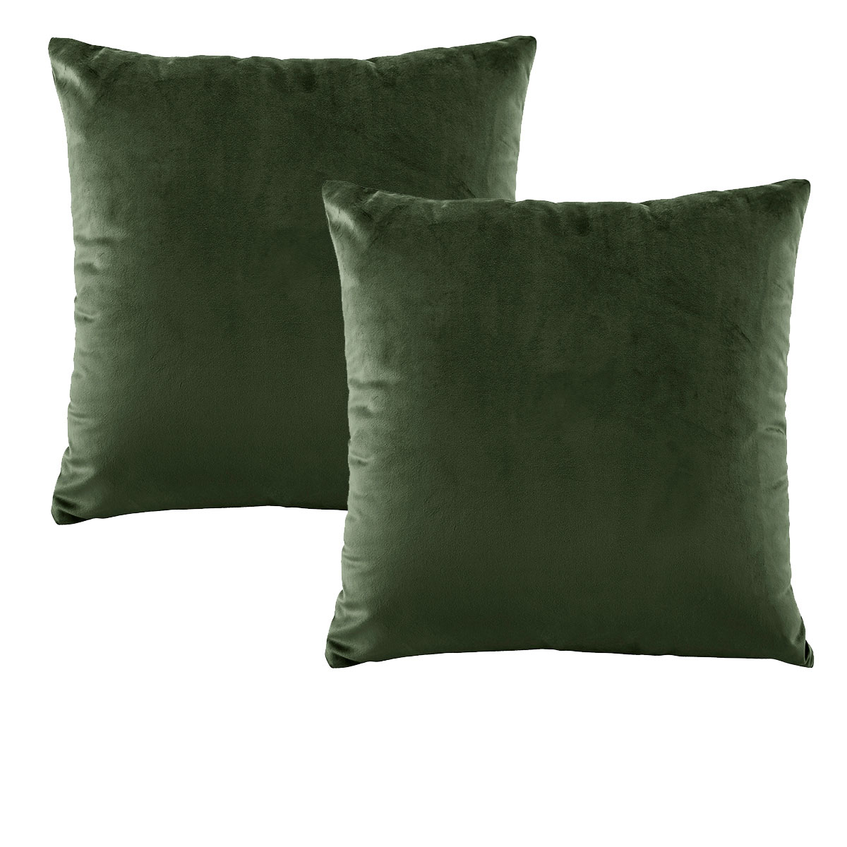 V442-BCA-PILLOWC-VIVIDVELVET-FOREST-EU-158438-00 Bianca Pair of Vivid Coordinates Forest Green Velvet European Pillowcases - Image 1