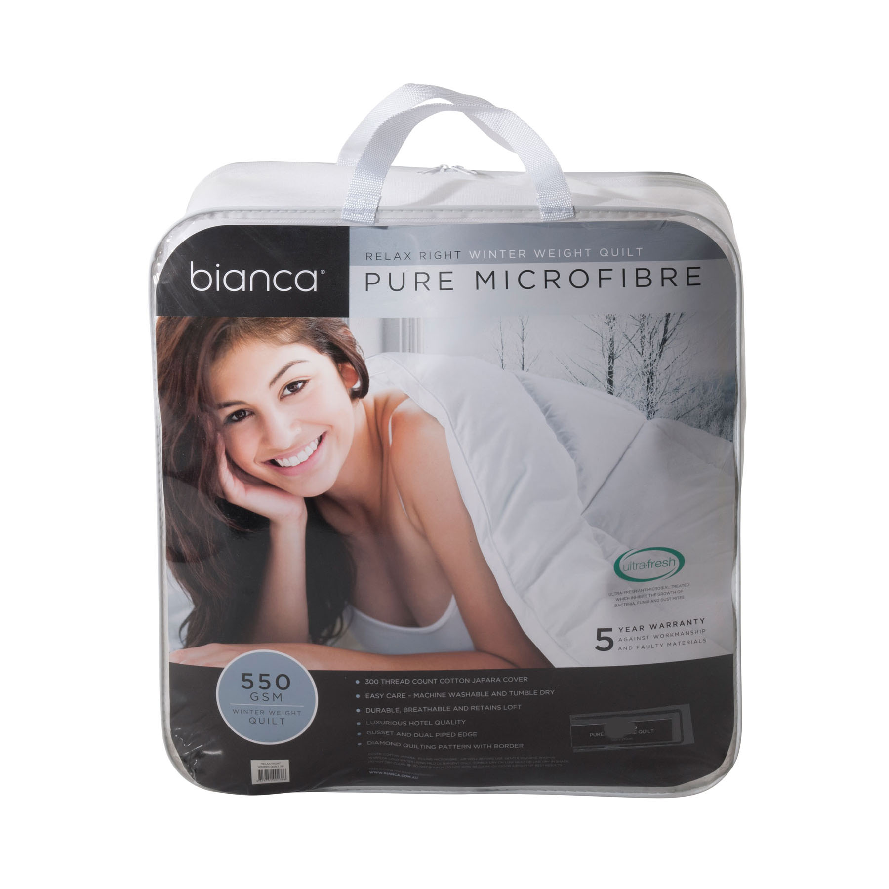 V442-BCA-QUILT-550MICROFIBRE-WHITE-KI-202958-00 Bianca 550GSM Relax Right Winter Microfibre Quilt King - Image 1