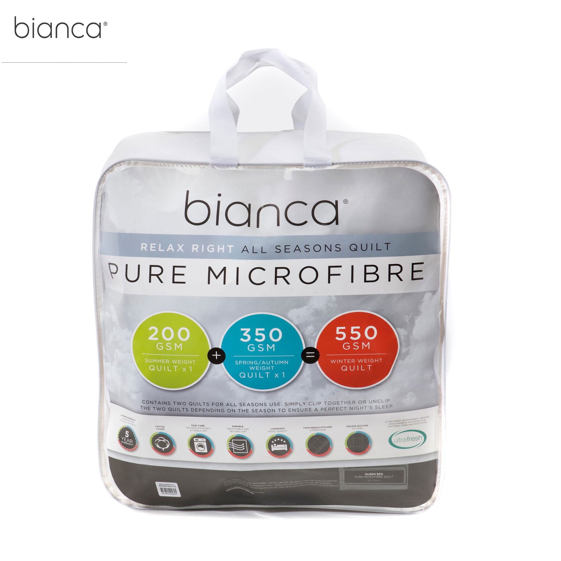 V442-BCA-QUILT-ALLSEASONS-WHITE-SK-204560-00 Bianca Pure Microfibre All Seasons Quilt Super King - Image 1