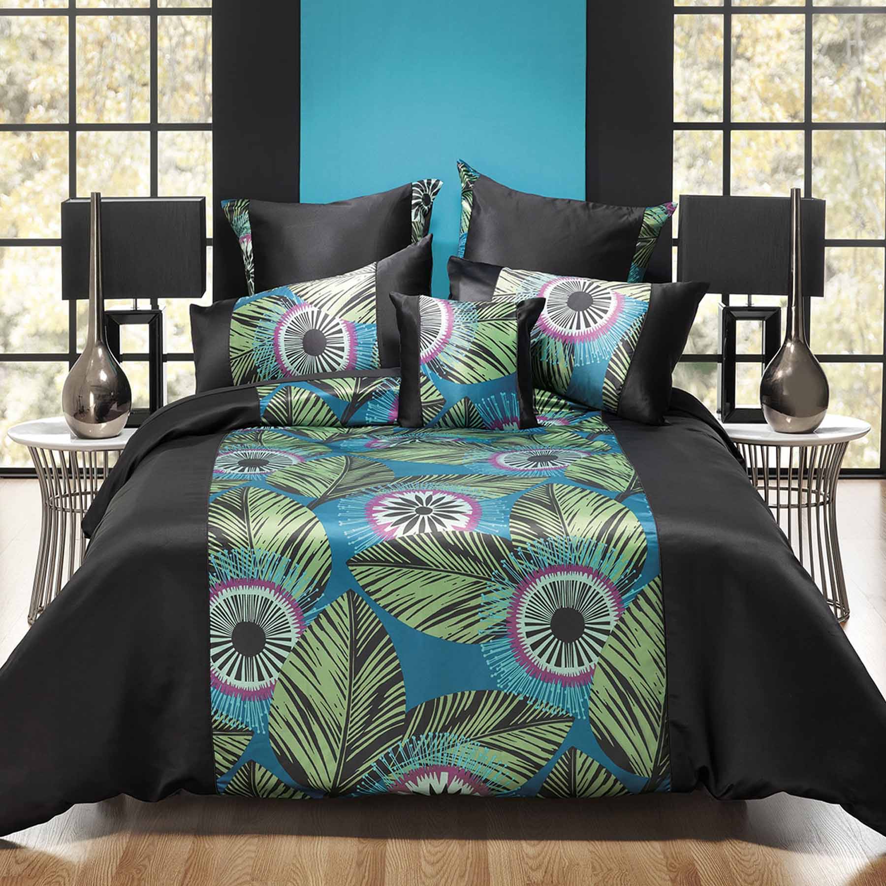 V442-BCA-QUILTCS-KEBO-BLACK-QS-202503241640-00 Bianca Kebo Black Quilt Cover Set Queen - Image 1